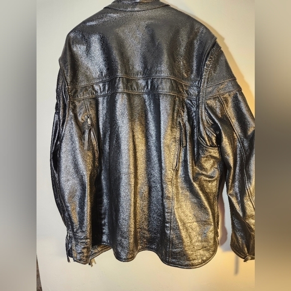 Interstate Men's black leather jacket sz 2XL - Picture 7 of 12